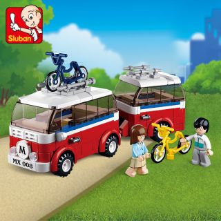 Sluban Town B0566 Diy Picnic Camper Touring Car Building Block Toy Fit With Lego
