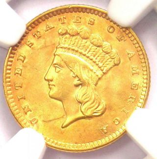 1856 Indian Gold Dollar (g$1 Coin) - Ngc Uncirculated Details (unc Ms) - Rare