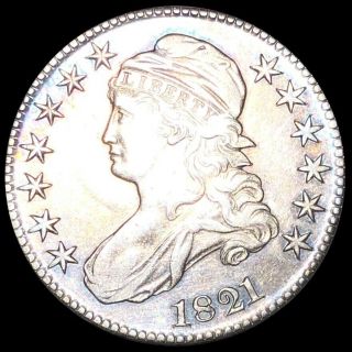 1821 Capped Bust Half Dollar Nearly Uncirculated Philly High End 50c Silver Coin