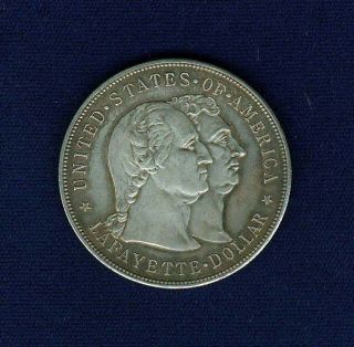 U.  S.  1900 Lafayette 1 Dollar Silver Commemorative Coin,  Almost Uncirculated