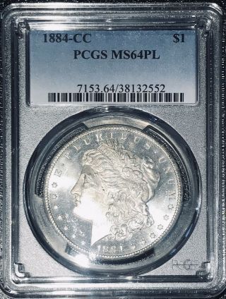 1884 Cc Pcgs Ms64 Pl.  Morgan Silver Dollar Bright White