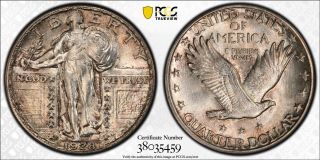 1928 S Standing Liberty Silver Quarter 25c Pcgs Ms 64