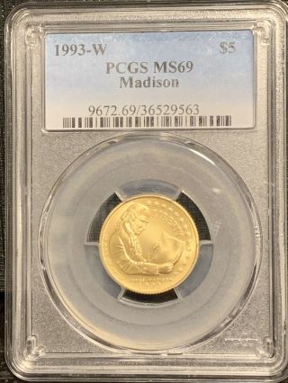 1993 - W Bill Of Rights $5 Gold Commemorative Pcgs Ms69