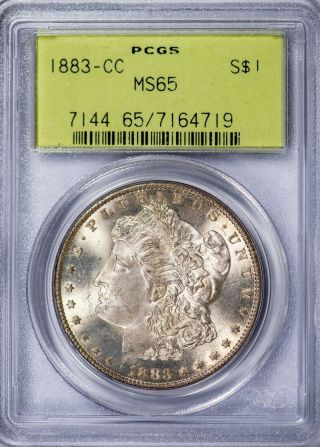 1883 - Cc Morgan Pcgs Ms65 Silver Dollar Gem In Old Green Holder (ogh)