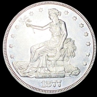 1877 Silver Trade Dollar Closely Uncirculated Philadelphia High End $1 Coin Nr