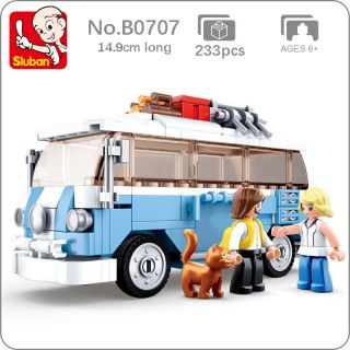Sluban B0707 Model Bricks Station Wagon Travel Car Vehicle Building Blocks Toy
