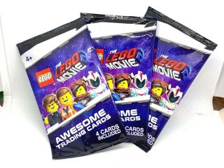 The Lego Movie 2 Awesome Trading Cards - 3 Packs Of 4 Cards Each Afol