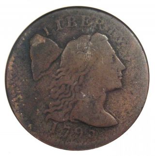 1795 Liberty Cap Large Cent 1c Coin - Certified Anacs Fine Details / Net Vg8