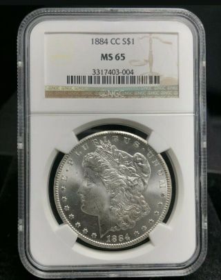 1884 - Cc $1 Morgan Silver Dollar Ngc Ms65 (2160)