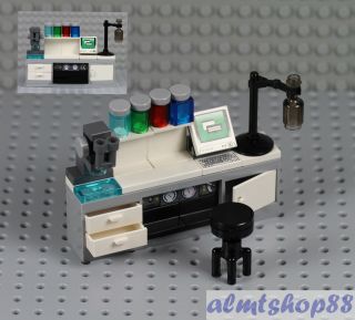 Lego - Science Lab Desk W/ Microscope & Stool Research Physics Minifigure 21110