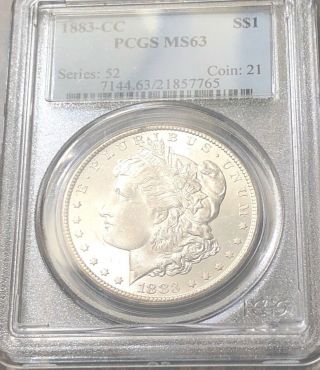 1883 Cc Morgan Pcgs Ms63 - Worst Undergrade Ever - U.  S.  Silver $1 Dollar Coin