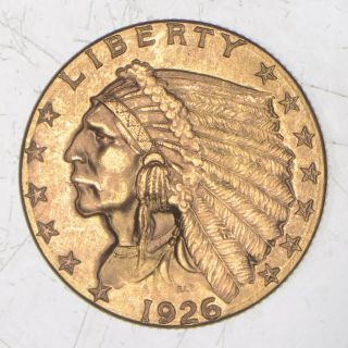 1926 $2.  50 Gold Quarter Eagle Indian Head - U.  S.  Gold Coin 501