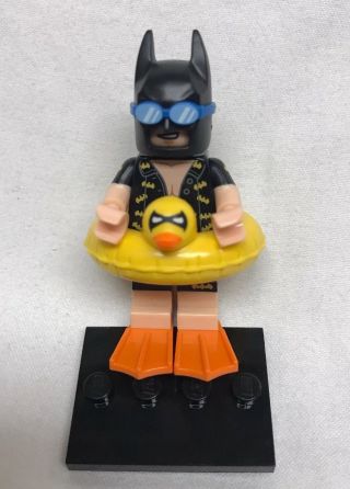 Lego Batman Movie Series 1 Minifigure Vacation Batman With Duck And Stand