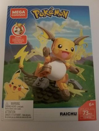 Mega Construx Pokemon Raichu Nib 2019 Pikachu Evolution Gdw30