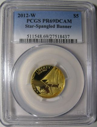 2012 - W Star Spangled Banner $5 Gold Commemorative Pcgs Pr69dcam