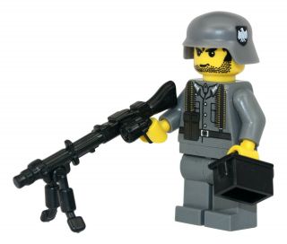 World War 2 German Mg34 Soldier Ww2 Minifigure Made With Real Lego (r) Part