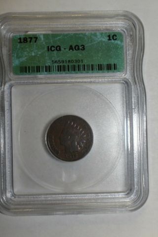 1877 Indian Head Cent ICG AG3 Key Date 2