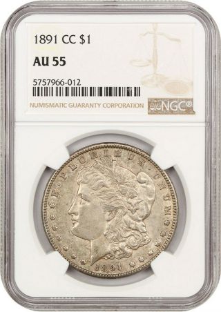 1891 - Cc $1 Ngc Au55 - Scarce Date - Morgan Silver Dollar - Scarce Date