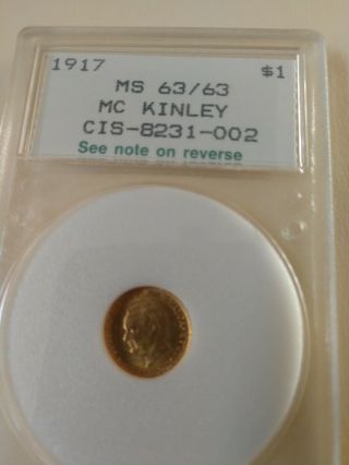 1917 Mckinley Gold Dollar Commemorative Uncirculated $1.
