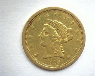 1843 - O Liberty Gold $2.  5 Choice About Uncirculated Small Date