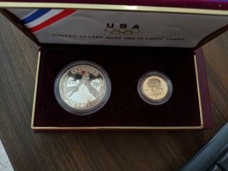 1988 United States Olympic 2 Coin Proof Set,  $5 Gold,  $1 Silver