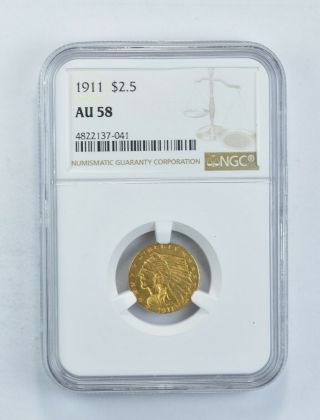 Au58 1911 $2.  50 Indian Head Gold Quarter Eagle - Graded Ngc 903