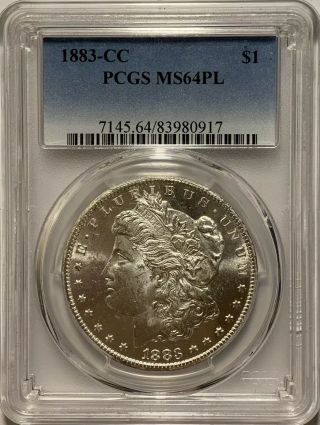 1883 - Cc $1 Morgan Silver Dollar Pcgs Ms64 Pl Prooflike Blast White
