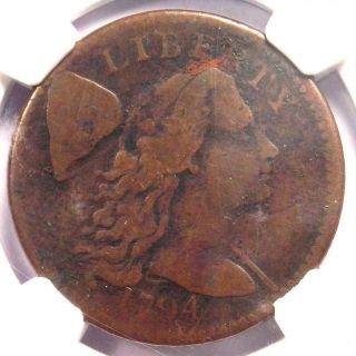 1794 Liberty Cap Large Cent 1c - Ngc Fine Detail - Rare Certified Penny