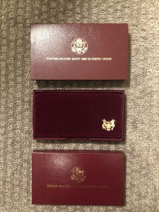 1988 United States Olympic 2 Coin Proof Set,  $5 Gold,  $1 Silver 2