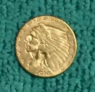 1914 - D $2.  50 Gold Indian Head Strng D