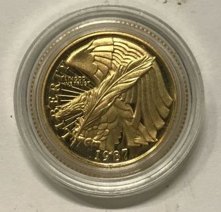 1987,  Gold Coin,  U.  S. ,  Half Eagle,  $5,  Dollar,  Lovely,  Au,  Bullion,  Liberty,