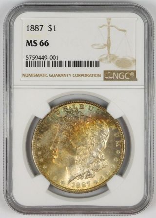 1887 Morgan Silver Dollar - NGC MS 66 - Bag Toning 2