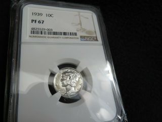 1939 Ngc Pr67 Silver Mercury Dime Pq Gem 1