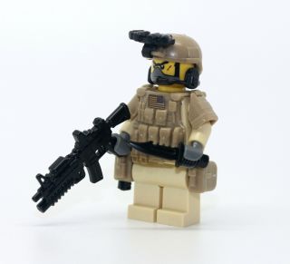 Navy Seal Desert Special Forces Minfigure Made With Real Lego (r) Minifig