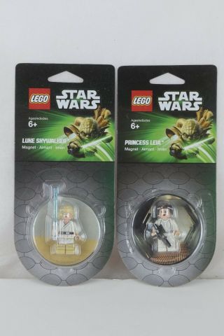 Star Wars Lego Set Of 2 Minifigure Magnets Luke Skywalker & Princess Leia