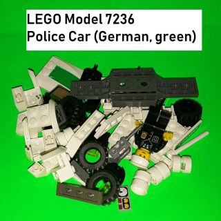 Lego City Police Car (7236),  Piece Missing,  German/green Stickers Applied
