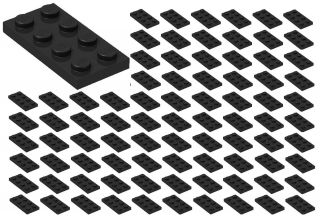 ☀️100x Lego 2x4 Black Plates (id 3020) Bulk Parts City Building Starwars