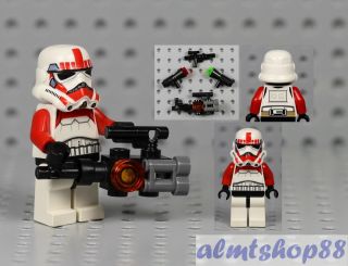 Lego Star Wars - Shock Trooper Minifigure Custom 75134 75046 Red Markings Clone