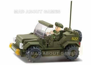 Jeep Prowl Car Army Military Land Forces Jeep Vehicle Base Building Blocks Boys