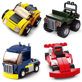 4 Set Sluban Diy Kids Building Blocks Toys Puzzle Sports Car Jeep Truck B0597