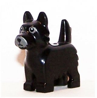 Lego Black Terrier Dog With Nose On Gray Background Pattern Animal Minifigure
