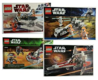 Lego Star Wars Instruction Manuals 8083 7913 75000 6205 No Bricks