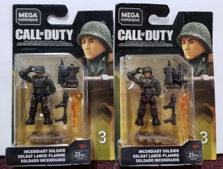 Mega Construx Call Of Duty Cod Ww2 Incendiary Soldier Heroes Wave 3 X2