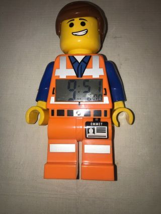 2014 Lego Emmet The Lego Movie Kids Time Digital Alarm Clock 9” Figure - (k - 1)