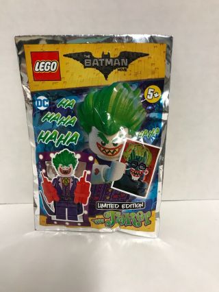 Lego - The Lego Batman Movie - Rare - Joker Minifig Foil Pack 211702 -
